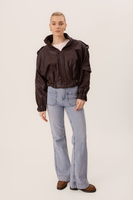 BROWN LEATHER JACKET WITH PADS
