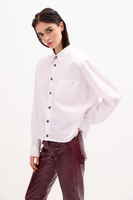 WHITE COTTON SHIRT WITH STRONG ARMS AND DETACHABLE CUSHIONS