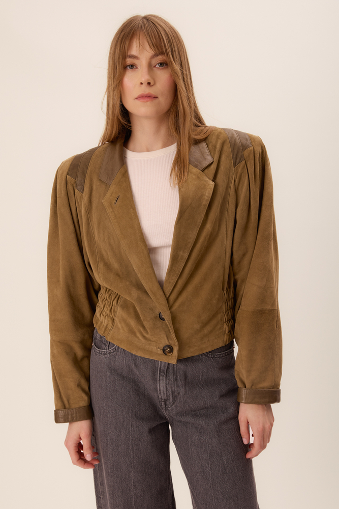 KHAKI SUEDE JACKET