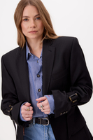 BLACK FITTED JACKET WITH LIGHT STRIPES WITH BUCKLES MODEL No6