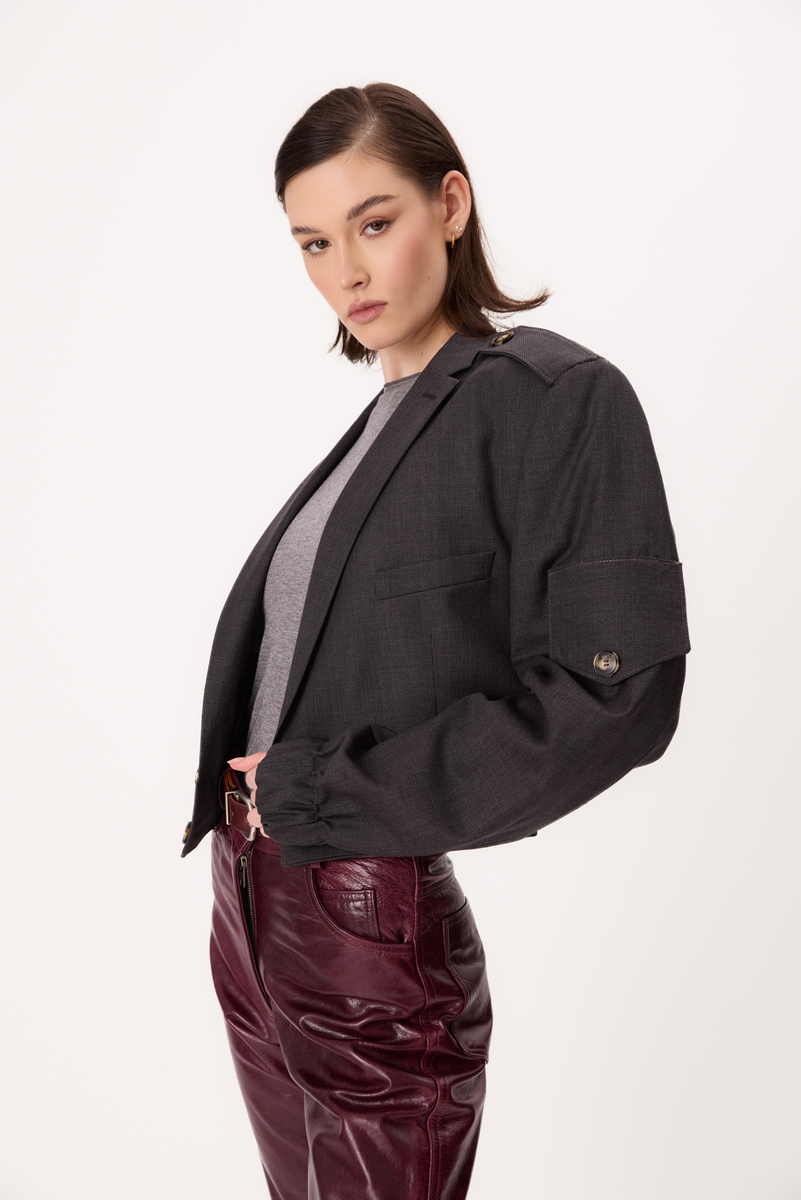 DARK GREY BOMBER JACKET