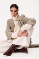MIDI GRAY ADJUSTABLE WAIST WOOL COAT