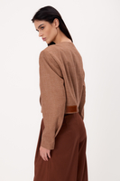 KRÓTKA PROSTA BEŻOWA MARYNARKA PETITE MODEL No9