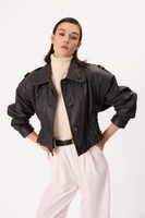 DARK GRAY LEATHER JACKET