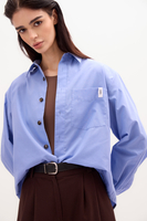 BLUE CLASSIC COTTON SHIRT WITH STRONG ARMS AND DETACHABLE CUSHIONS