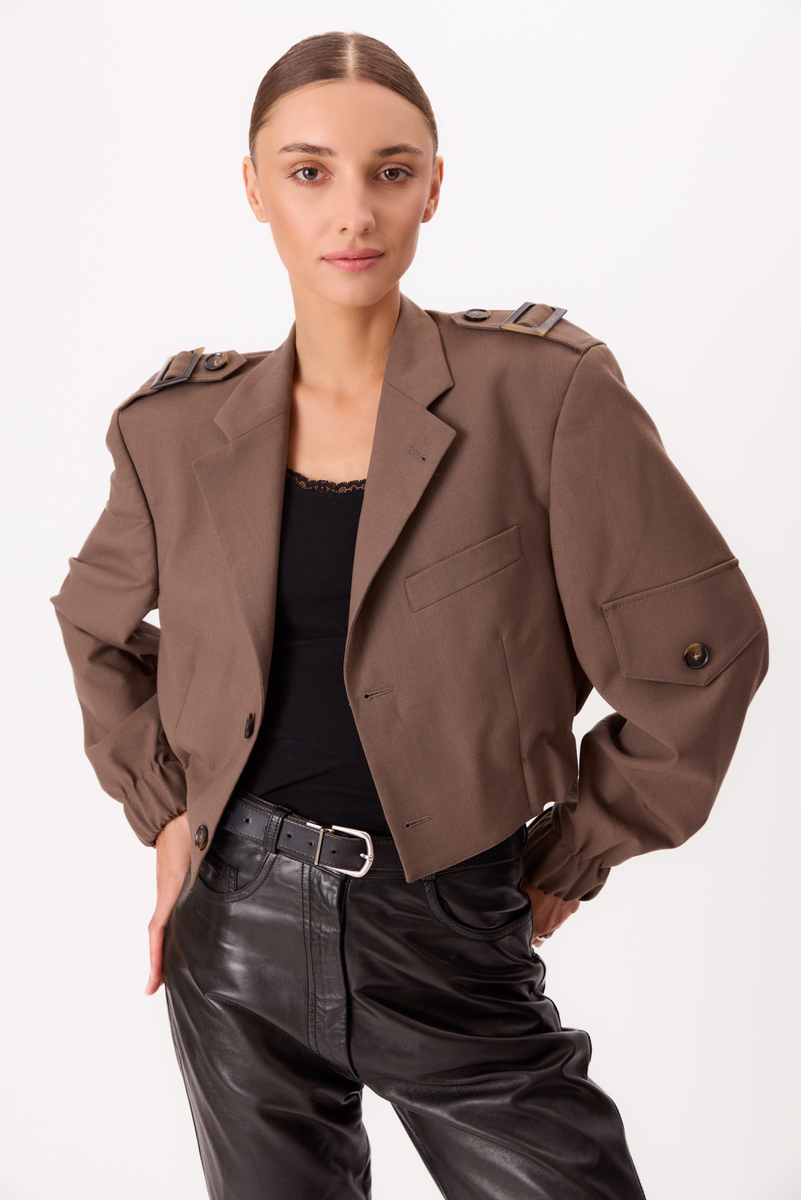 LIGHT BROWN BOMBER JACKET