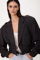 PLAIN BLACK TALL BOMBER JACKET WITH EPAGUINS