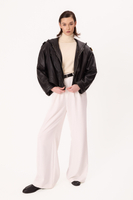 BLACK OVERSIZE LEATHER JACKET