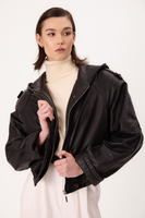 BLACK OVERSIZE LEATHER JACKET