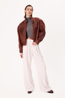 BROWN OVERSIZE LEATHER JACKET