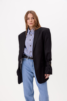 BLACK SLIM FIT BLAZER WITH BUCKLES MODEL No6