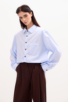 LIGHT BLUE COTTON SHIRT WITH STRONG ARMS AND DETACHABLE CUSHIONS