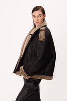 BLACK NATURAL SHEEPSKIN WITH LIGHT FUR