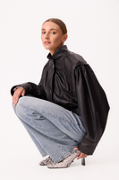 BLACK OVERSIZE LEATHER JACKET