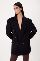 LONG DOUBLE-BREASTED NAVY BLUE CASHMERE JACKET MODEL No4