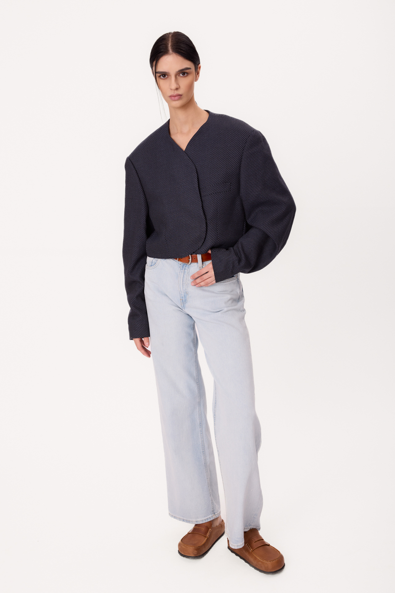 SHORT STRAIGHT NAVY BLUE TALL JACKET MODEL No9
