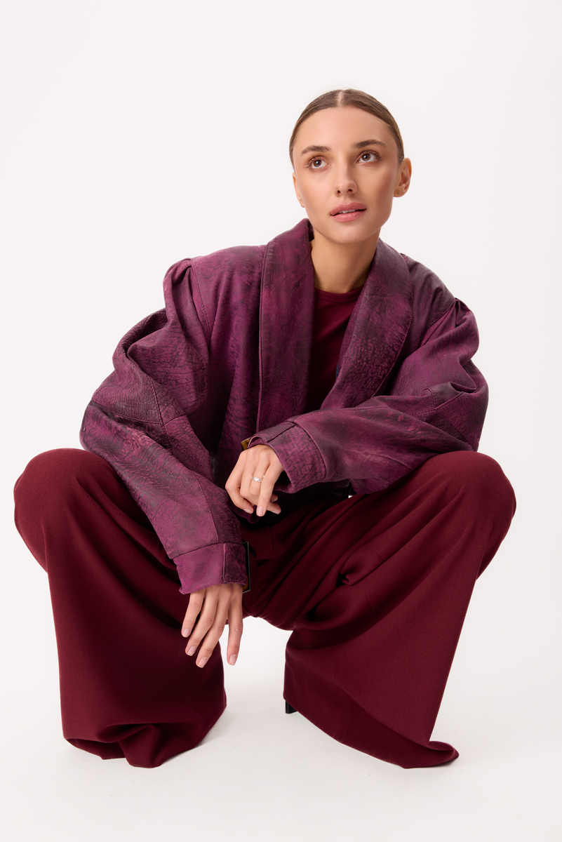 PINK DIPPED LEATHER JACKET