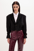 SHORT BLACK VELVET JACKET No5 WITH STRIPES