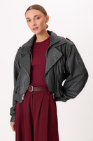 DARK GREEN LEATHER JACKET