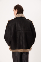 BLACK NATURAL SHEEPSKIN WITH LIGHT FUR