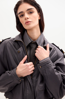 GRAPHITE BOMBER LEATHER JACKET