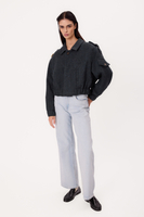 THICK BLUE TALL BOMBER JACKET WITH EPADS