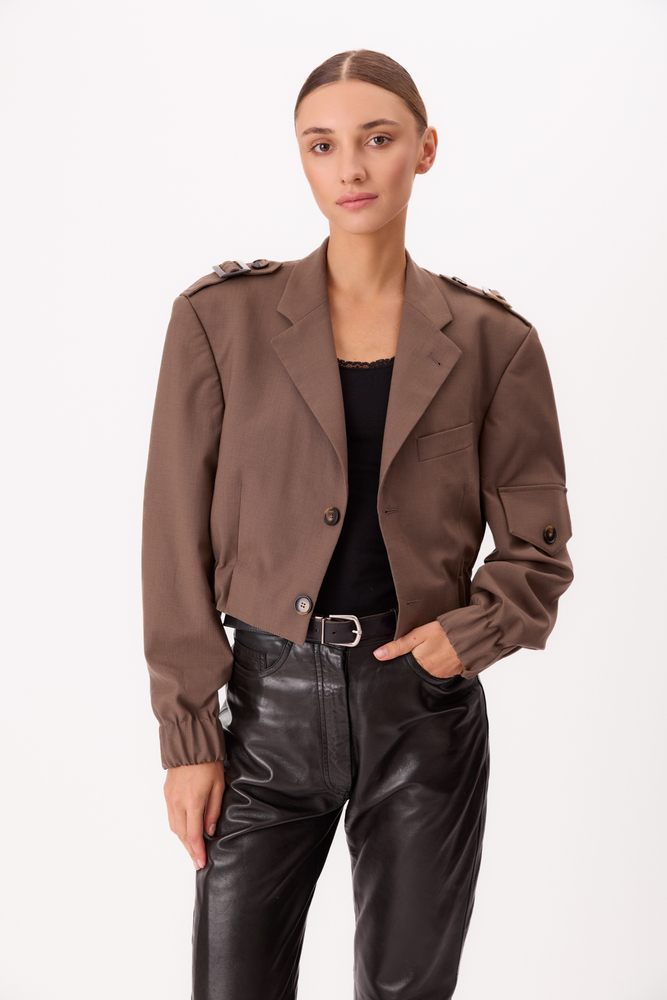LIGHT BROWN BOMBER JACKET