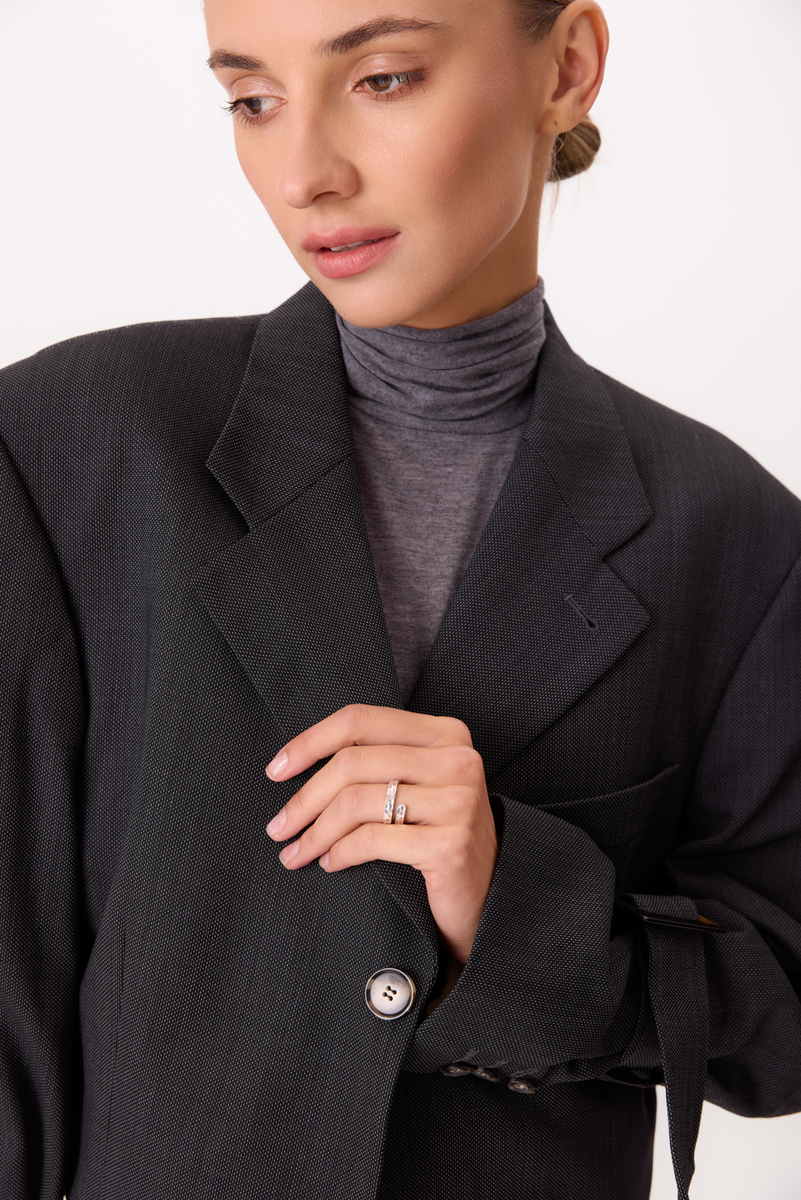 DARK GRAY CHECKED JACKET MODEL No5