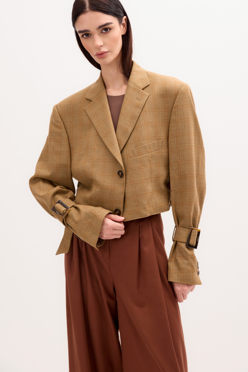 SHORT BUTTER JACKET No5 CHECKED