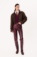 BROWN SUEDE LEATHER JACKET WITH BUCKLES