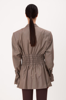LONG WAISTED BEIGE REGULAR BLAZER WITH BUCKLES MODEL No6