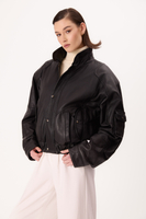 BLACK OVERSIZE LEATHER JACKET