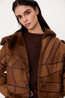 SHORT CARAMEL PATCHWORK NATURAL SHEEPSKIN