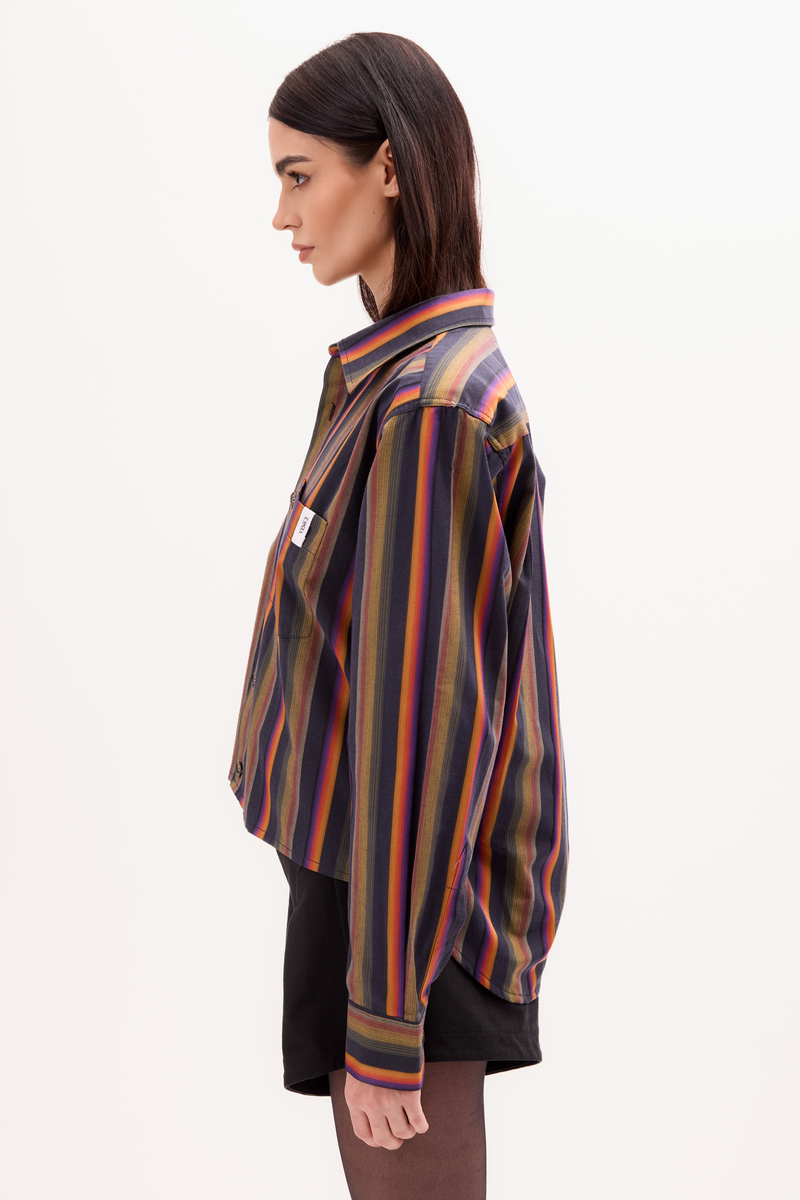 COTTON SHIRT WITH COLORFUL STRIPES WITH STRONG ARMS AND DETACHABLE CUSHIONS