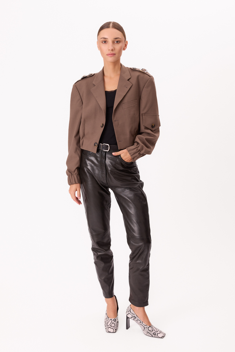 LIGHT BROWN BOMBER JACKET