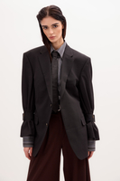 BLACK SLIM FIT BLAZER WITH BUCKLES MODEL No6