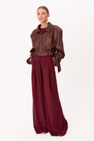 BROWN LEATHER JACKET WITH BUCKLES