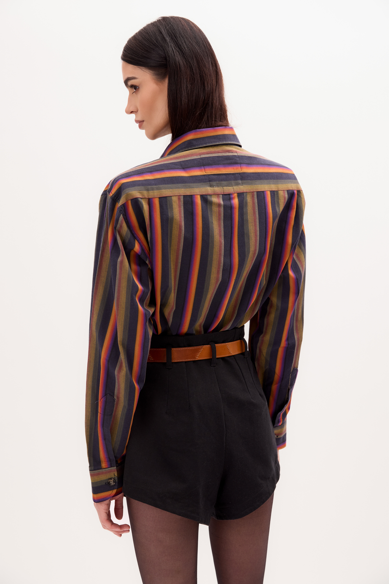 COTTON SHIRT WITH COLORFUL STRIPES WITH STRONG ARMS AND DETACHABLE CUSHIONS