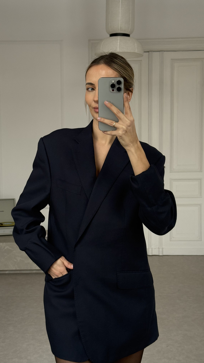 DŁUGA GRAFITOWA MINIMALISTYCZNA MARYNARKA MODEL No8 