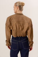 BROWN VINTAGE LEATHER BIKER JACKET 