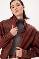 BROWN OVERSIZE LEATHER JACKET