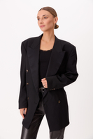 DŁUGA DWURZĘDOWA CZARNA SMOKINGOWA MARYNARKA MODEL No4