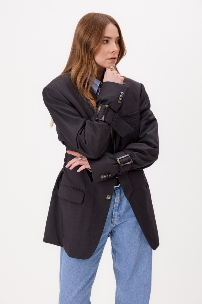 CLASSIC GRAPHITE FITTED JACKET WITH BUCKLES MODEL No6