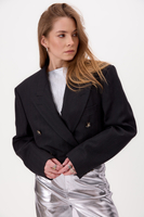 CZARNA MARYNARKA W DELIKATNY PRĄŻEK MODEL No3