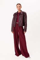 BURGUNDY LEATHER JACKET