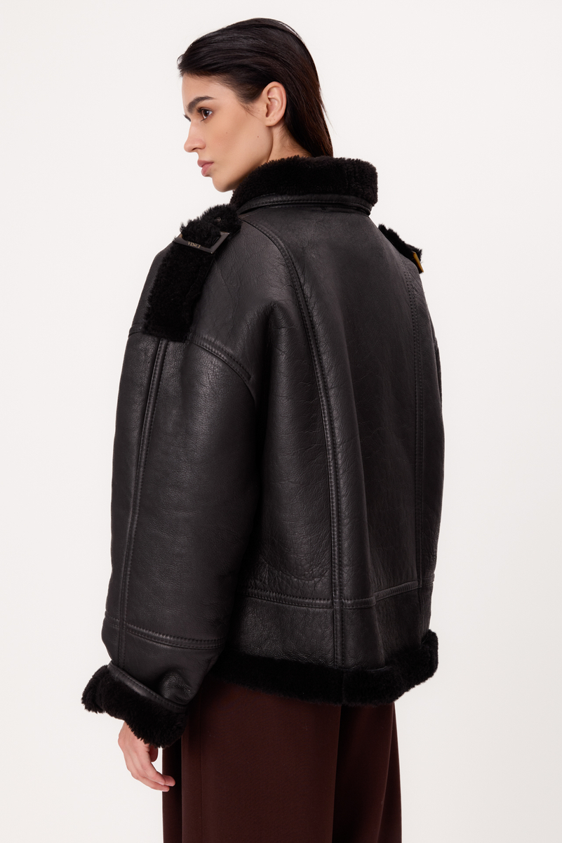 LONG BLACK NATURAL TALL SHEEPSKIN