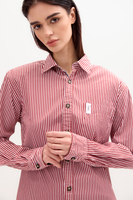 RED STRIPED SHIRT WITH STRONG SHOULDER AND DETACHABLE PADS