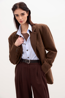 LONG BROWN PINSTRIPE JACKET MODEL No4