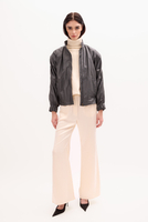 GRAPHITE LEATHER JACKET WITH POCKETS