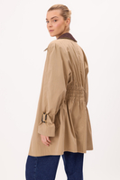 SHORT BEIGE TRENCH COAT WITH ADJUSTABLE WAIST